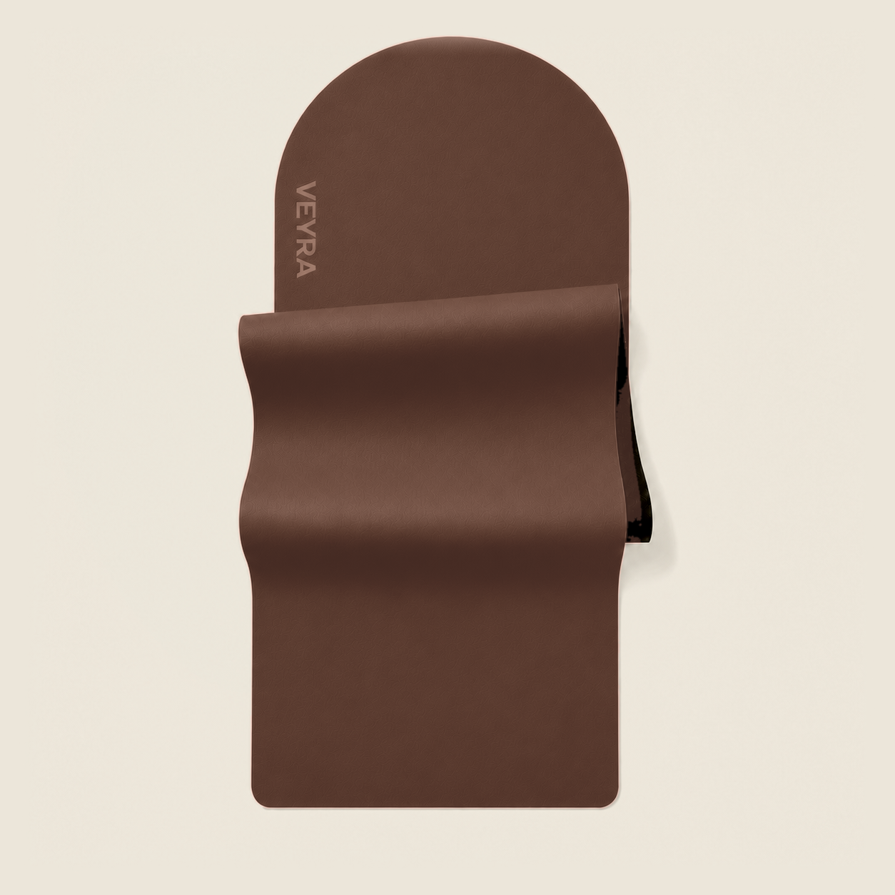 The VEYRA Mat in Pantone 7596 C mocha brown, ready for custom branding